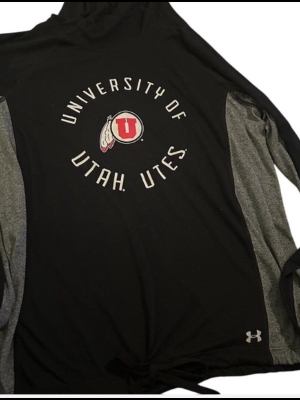 Under Armour University of Utah Utes Black and Gray Long Sleeve Tee